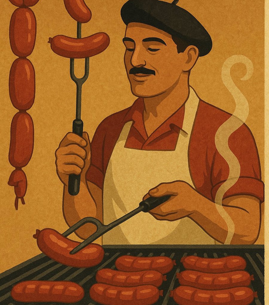 Renzo's Foods chorizos and sausages from the parrilla